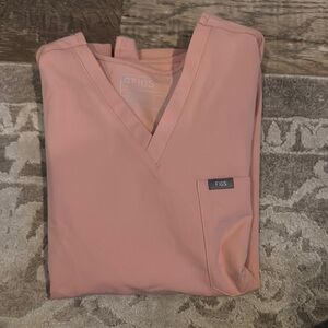 Figs Blush V-Neck Catarina One Pocket Scrub Top